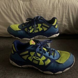 Under Armour Kids' Blue and Neon Green Sneakers